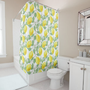 Citron et vigne verte Salle de bain Douche rideau