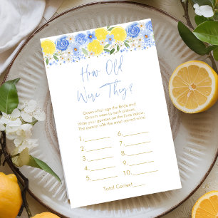 Citron Floral Bleu Quel Âge Avaient-Ils Été Jeu De