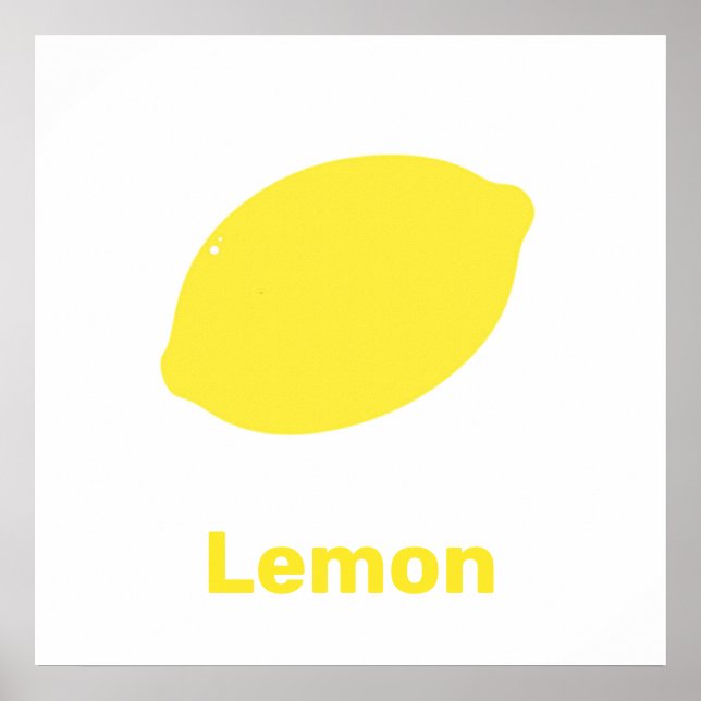 citron jaune avec poster de mots (Devant)