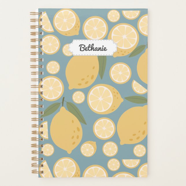 Citron jaune personnalisable Motif sans couture (Devant)