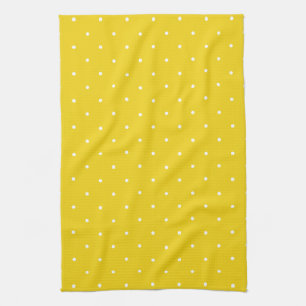 Citron jaune Polka Dot Serviettes de cuisine