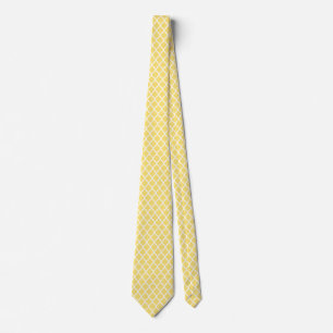 Citron jaune Quatrefoil Motif Cravates pour hommes