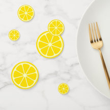 Citron jaune tranche amusant Citrus d'été Confetti