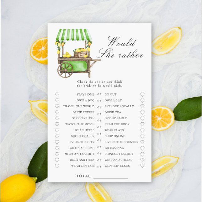 Citron - Jeu de baby shower pour la mariée (Créateur téléchargé)