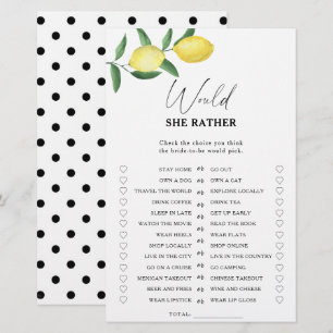 Citron - Jeu de baby shower pour la mariée