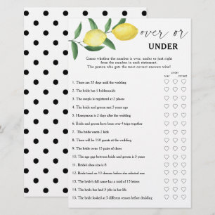 Citron - Jeu de baby shower pour mariée : au-dessu