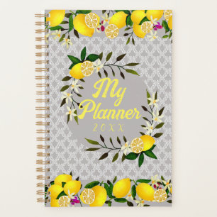 Citron Jours Motif Gris