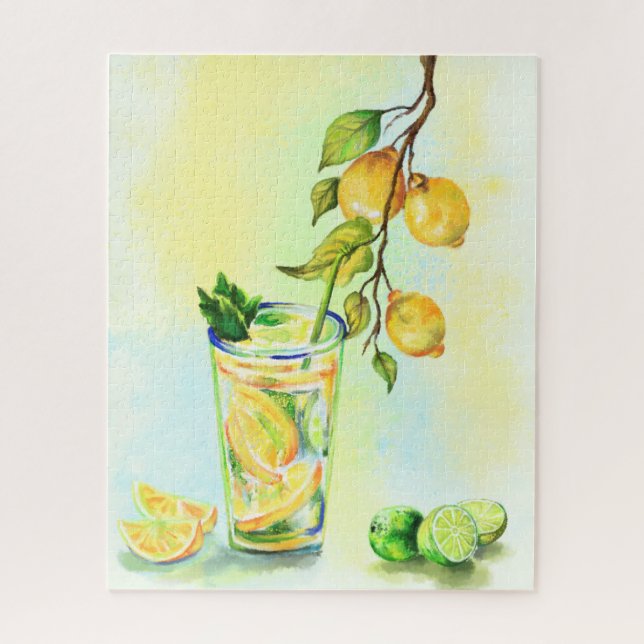 Citron Jus Cool Boire Lemonade Jigsaw Puzzle Cadea (Vertical)