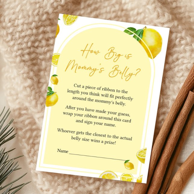Citron Lemon Quelle Est La Taille Du Ventre De Mam (Sweet Little One Citrus Baby Shower How Big Is Mommy's Belly Game)