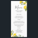 Citron Mariage Menu Feuillage Élégant Citrus Rusti<br><div class="desc">♥ Cartes de menu élégantes et élégantes. Tous les détails sont DESSUS À LA MAIN, vous pouvez être sûr que ce design est unique. Les citrons sont extraordinaires pour n'importe quelle fête. Quelle meilleure façon d'accueillir l'arrivée du printemps qu'une fête fruitée comme un mariage au citron ? La belle couleur...</div>