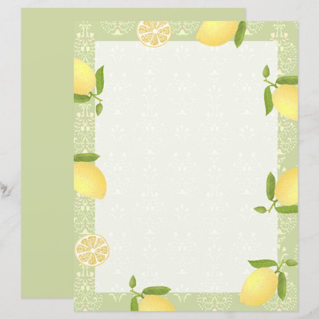 Citron Motif Aimer Vert (Devant / Derrière)