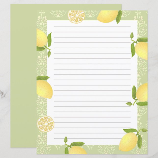 Citron Motif Aimer Vert (Devant / Derrière)
