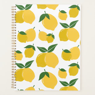 Citron Motif Fruit Rétro Jaune Sur Blanc