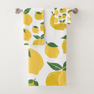 Citron Motif Fruit Rétro Jaune Sur Blanc