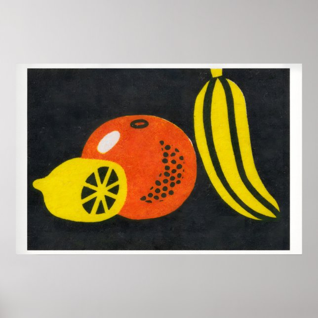 Citron, Orange Banane - Impression Boîte d'Allumet (Devant)
