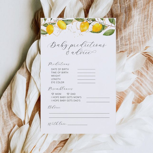 Citron Prédictions & Conseils Baby shower Jeu (Créateur téléchargé)