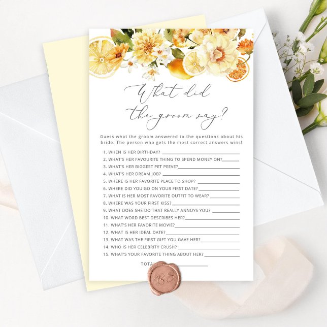 Citron Qu'est-ce que le marié a dit jeu de douche  (Créateur téléchargé)