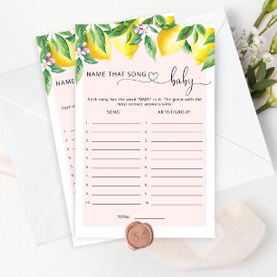 citron rose nom de la chanson jeu de baby shower
