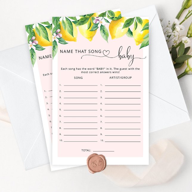 citron rose nom de la chanson jeu de baby shower (Créateur téléchargé)