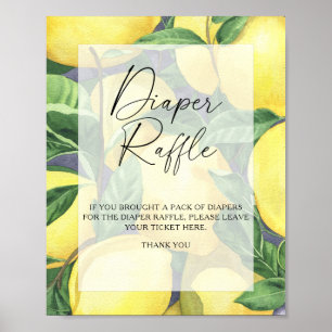 Citrons - affiche de tombola de couches