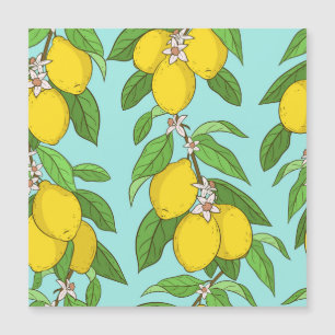 Citrons, Arrière - plan Bleu Vibrant sans couture.