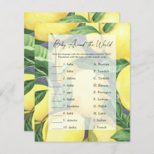 Citrons - Baby autour du monde Baby shower jeu
