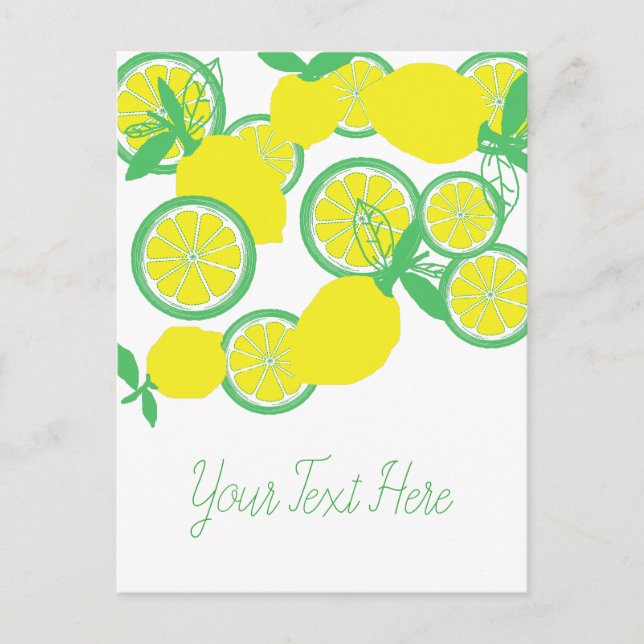 Citrons Chanceux Bio Funky Carte Postale (Devant)