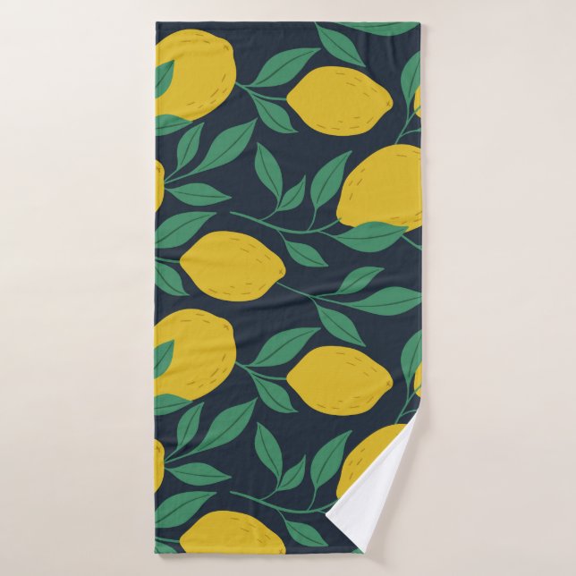 Citrons Colorés : Vibrance Dessinée À La Main. (Serviette de bain)