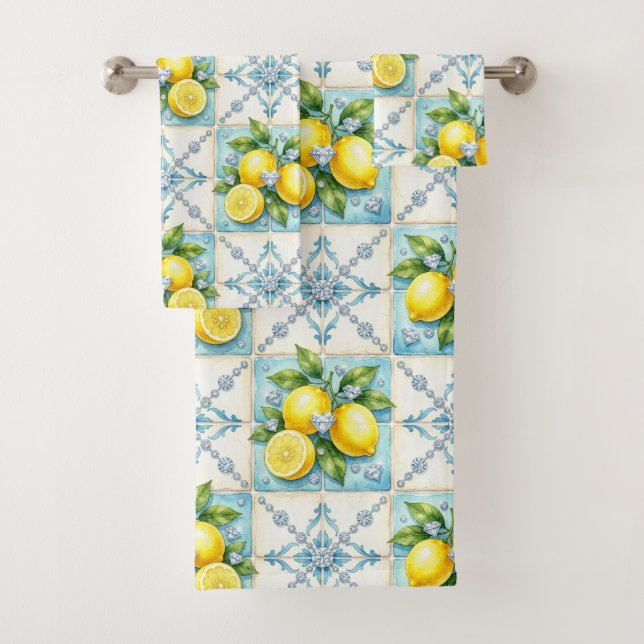 Citrons Diamants Art Déco Luxe  (En situation)