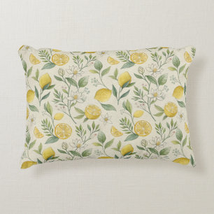 Citrons et fleurs Motif Coussin