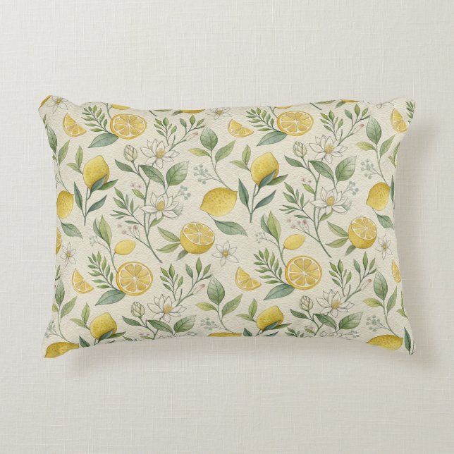 Citrons et fleurs Motif  Coussin (Devant)