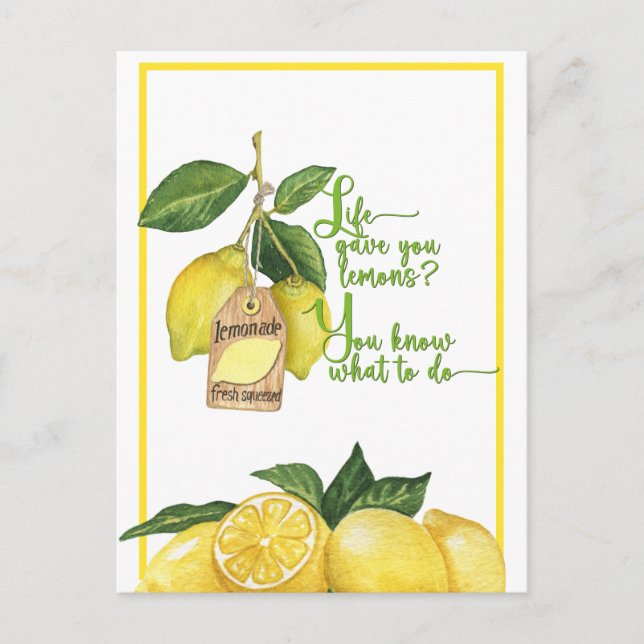 Citrons et limonade - Carte de voeux encourageante (Devant)