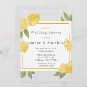 Citrons et linge Wedding shower d'aquarelle