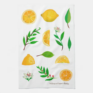 Citrons et serviettes de cuisine Feuilles personna