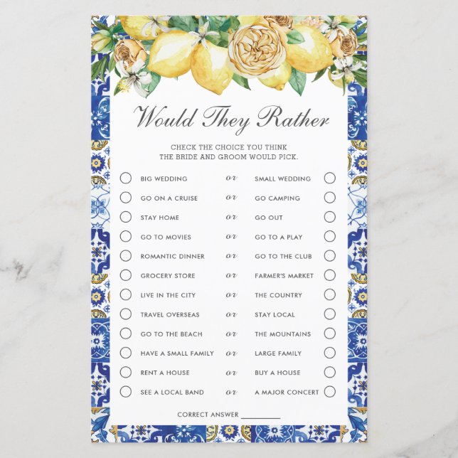 Citrons Fête des mariées Florale Ils Préféreraient (Devant)