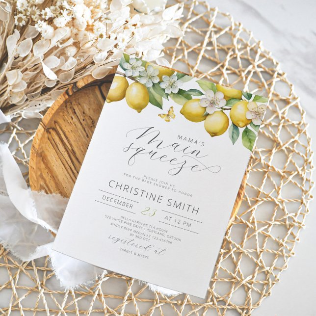 Citrons Fruits Citrus Baby shower Invitation (Créateur téléchargé)