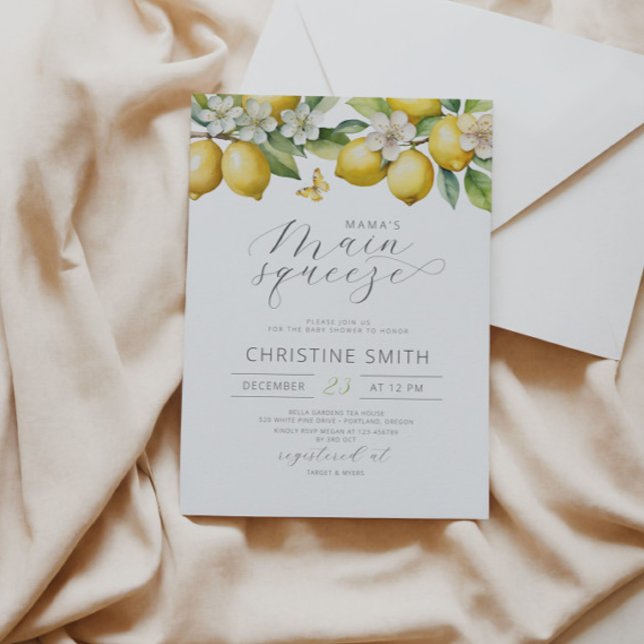 Citrons Fruits Citrus Baby shower Invitation (Créateur téléchargé)