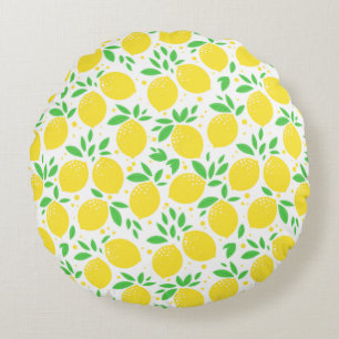 Citrons jaunes Coussin rond
