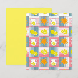 Citrons jaunes Orange Soleil Rose Turquoise rayure