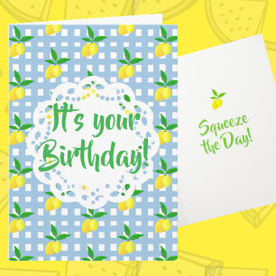 Citrons jaunes personnalisés Cartes d'anniversaire