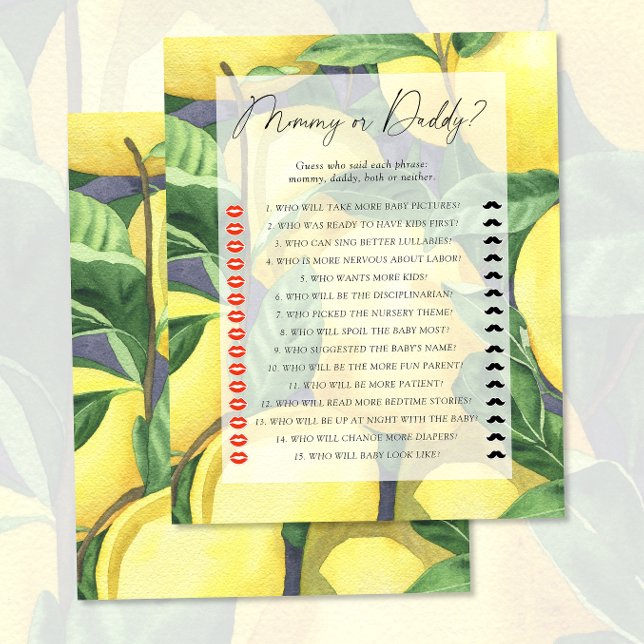 Citrons - jeu de baby shower maman ou papa (Créateur téléchargé)