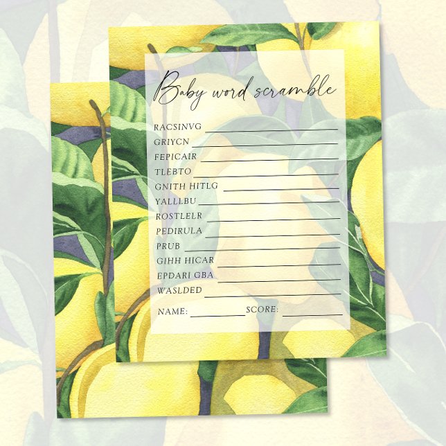 Citrons - Jeu de mots mélangés pour une baby showe (Créateur téléchargé)