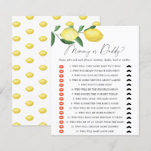 Citrons - jeu pour baby shower « maman ou papa »