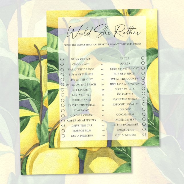 Citrons - Jeu "Préfèrerait-elle" (Créateur téléchargé)