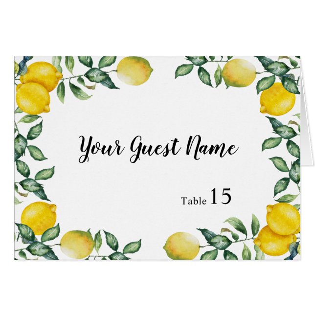 Citrons Mariage vous écrivez une carte de place pe (Devant Horizontal)