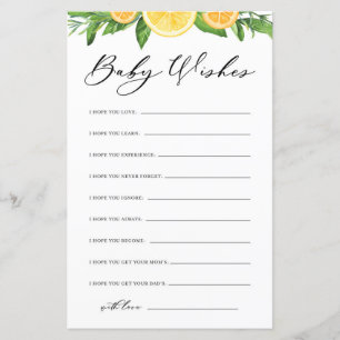 Citrons & Oranges Baby shower bien des souhaits po