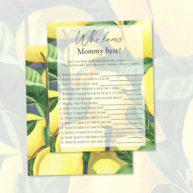 Citrons - Qui connaît maman meilleur jeu (Créateur téléchargé)