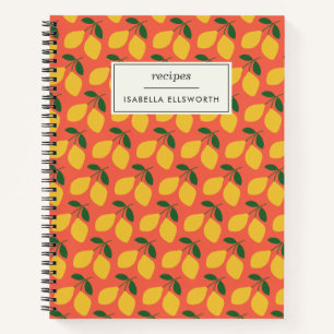 Citrons Rétro Mignons dans un Cahier de Recette Pe