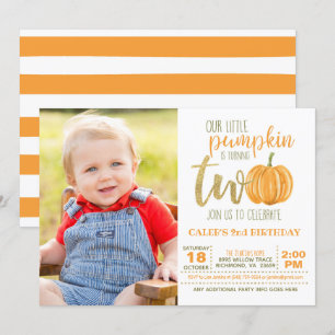 Citrouille 2e Invitation anniversaire avec photo
