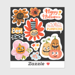 Citrouille amusante d'Halloween autocollants migno